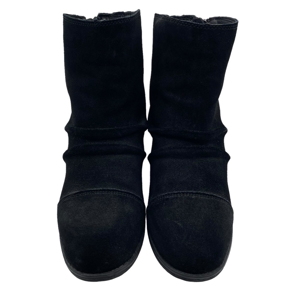 Skechers Womens Shoes Sz 7 Black Vegan Suede Heeled Ankle Casual Comfortable - Picture 4 of 13